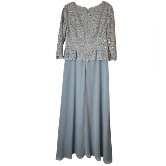 ALEX EVENINGS Long Gown Sequin Lace Bodice & Chifon Skirt, 8P - Picture 15 of 16